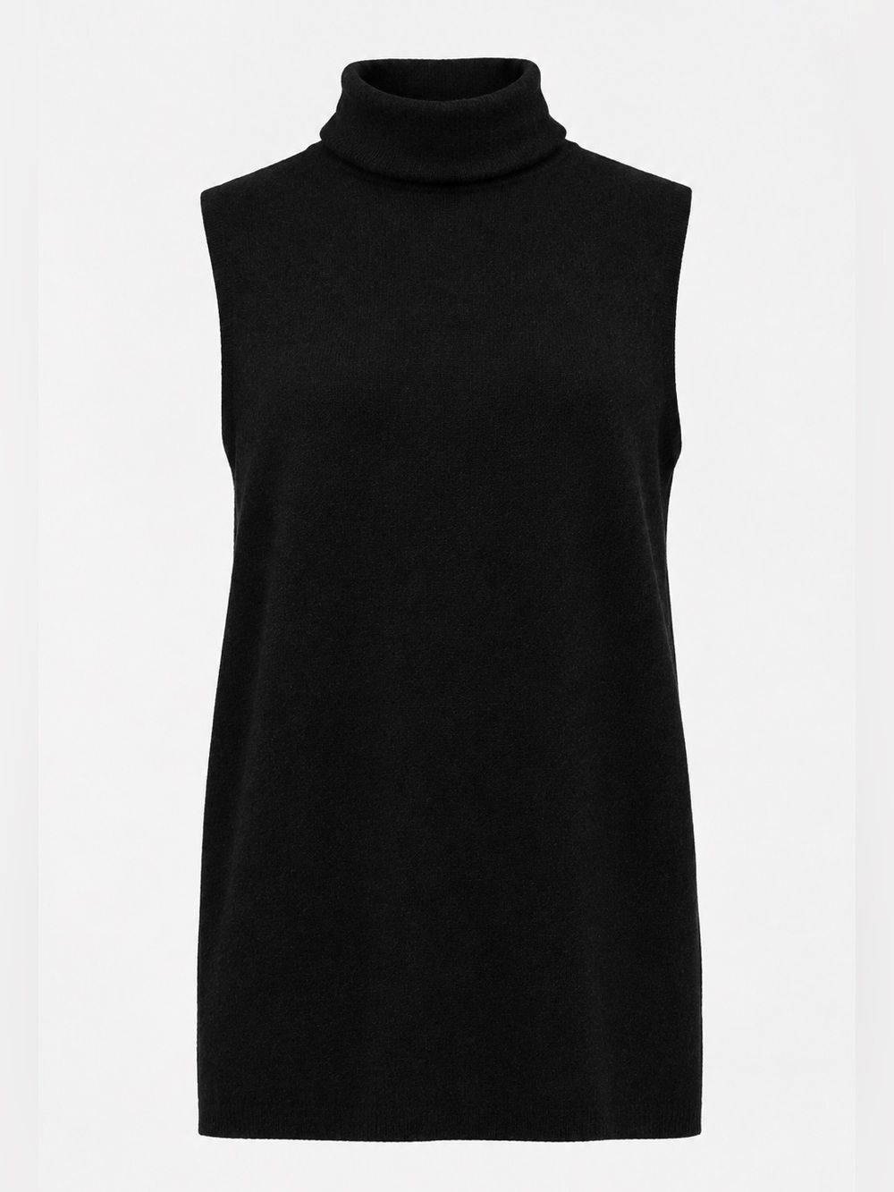 Zara, black sleeveless turtle neck blouse